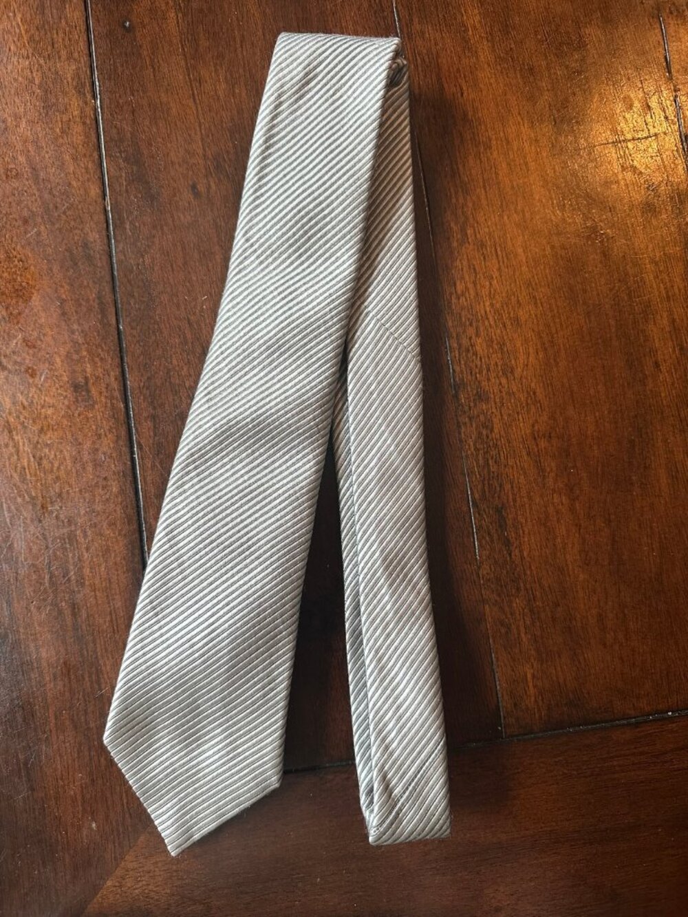 Giorgio Armani Gray Striped Silk Tie Made in Italy